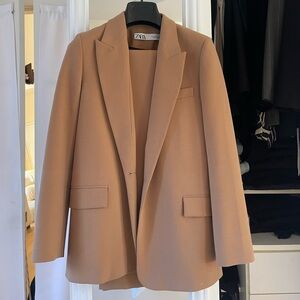 Zara pant suit in camel brown